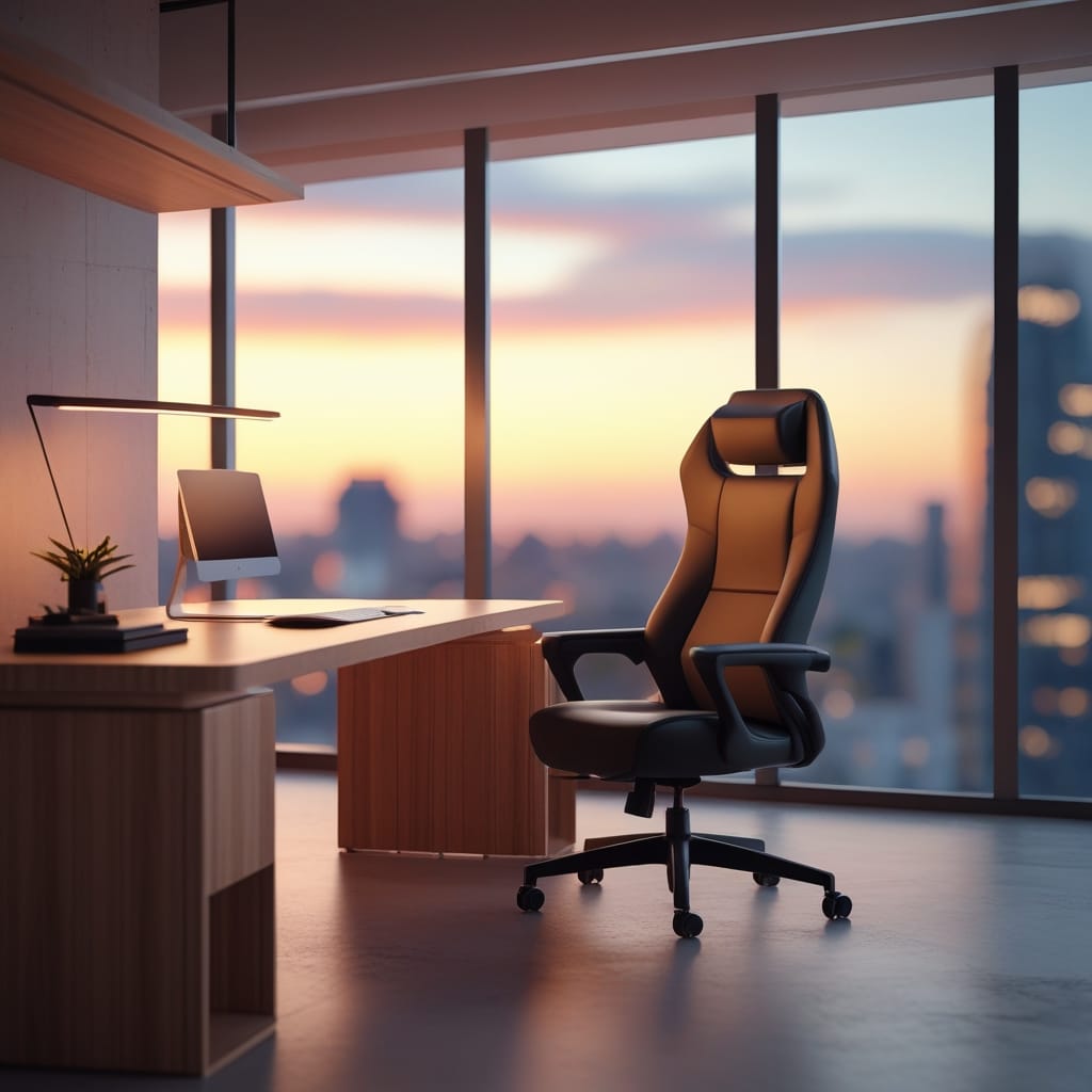 Modern minimalist home office design created with AI technology