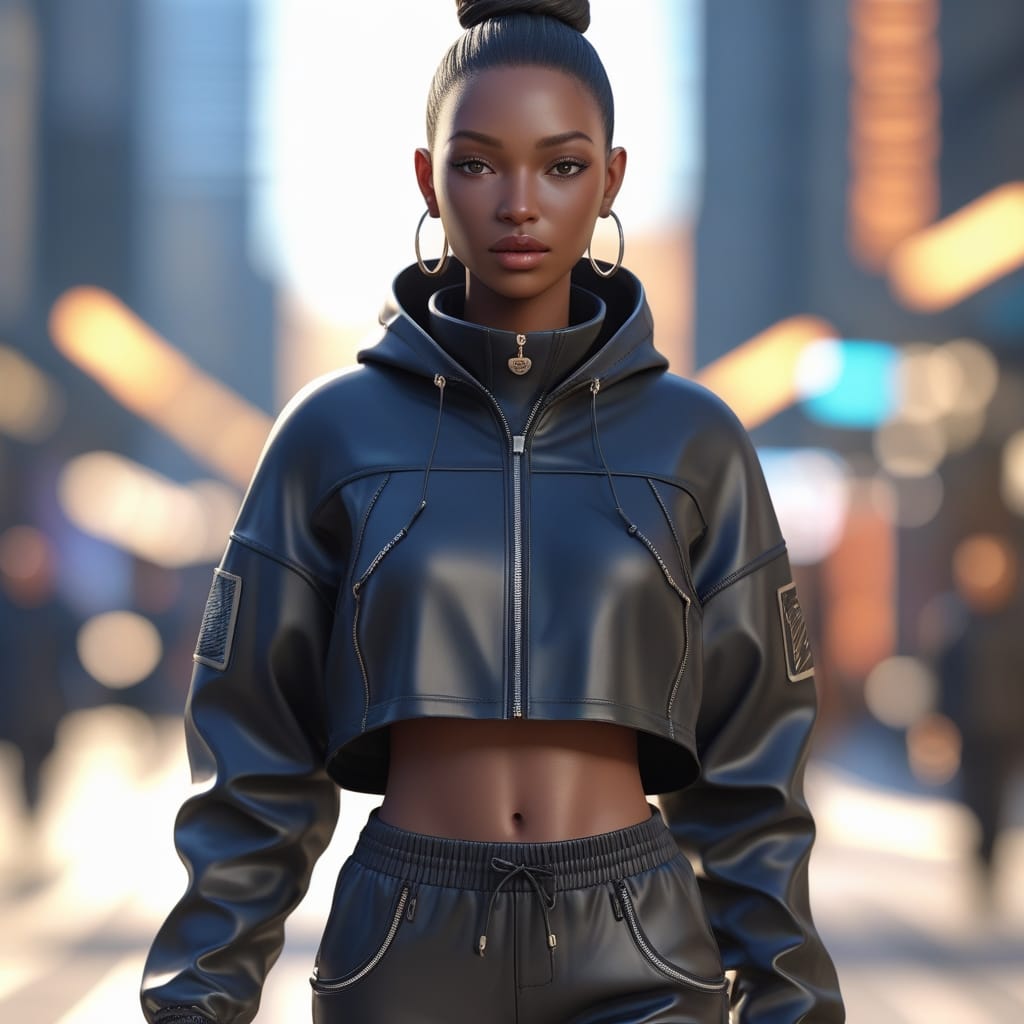 Stunning hyper-realistic AI-generated fashion model for clothing brand visual