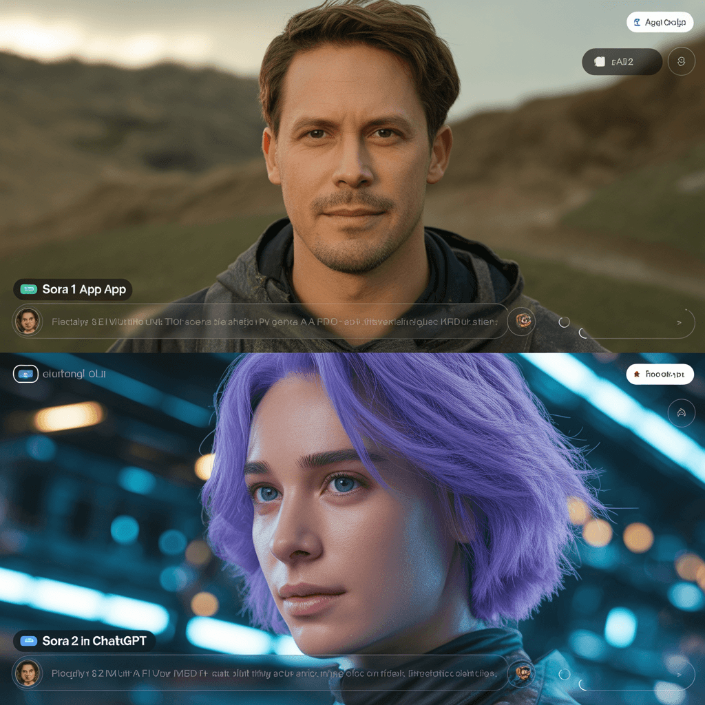 Sora 1 App vs Sora 2 in ChatGPT Cinematic Video Quality Comparison